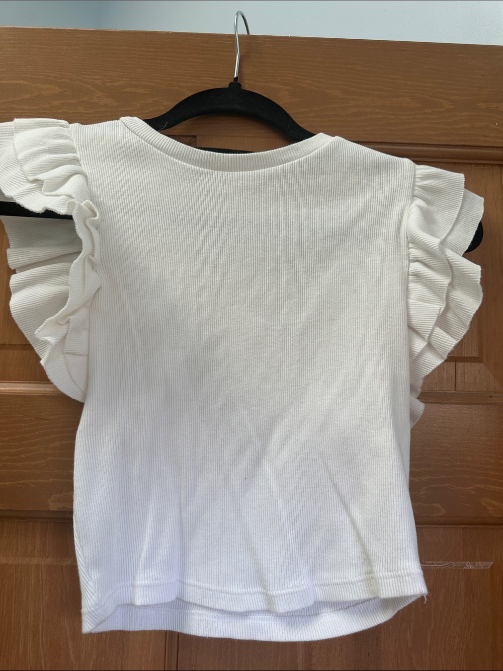 Zara - Women’s Ruffle Sleeve Knit Tank Top - White